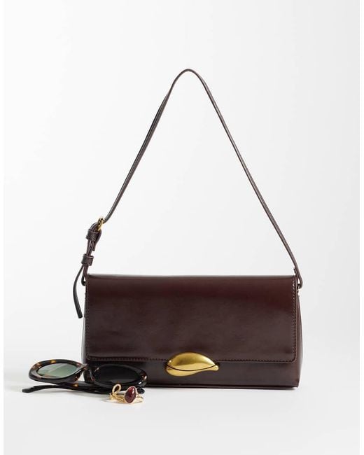 ASOS Brown Shoulder Bag With Hardware