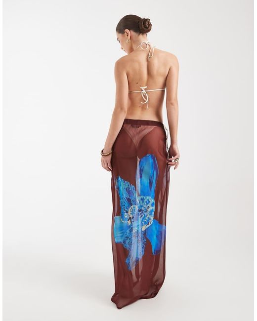 Aray White Sheer Maxi Beach Skirt