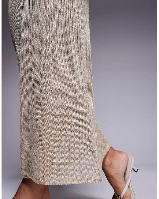 Falda Larga Dorada De Punto Brillante De (Parte De Un Conjunto) ASOS de color Gray