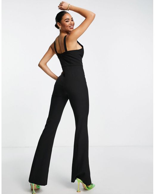 AQ/AQ Structured Jumpsuit in Black | Lyst