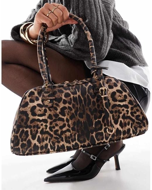 Bershka Black Leopard Bowling Bag