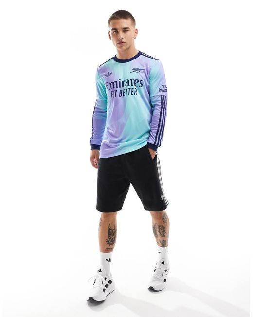 Adidas Originals Blue Adidas Football Arsenal 24/25 Long Sleeve Third Jersey for men