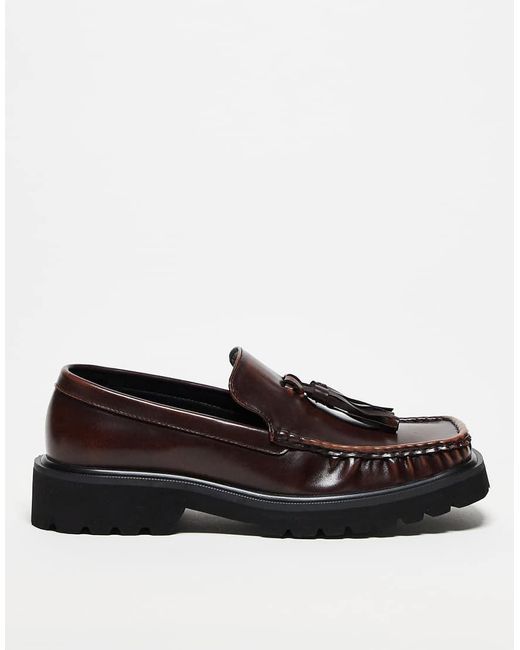 ASOS Black Square Toe Loafers for men