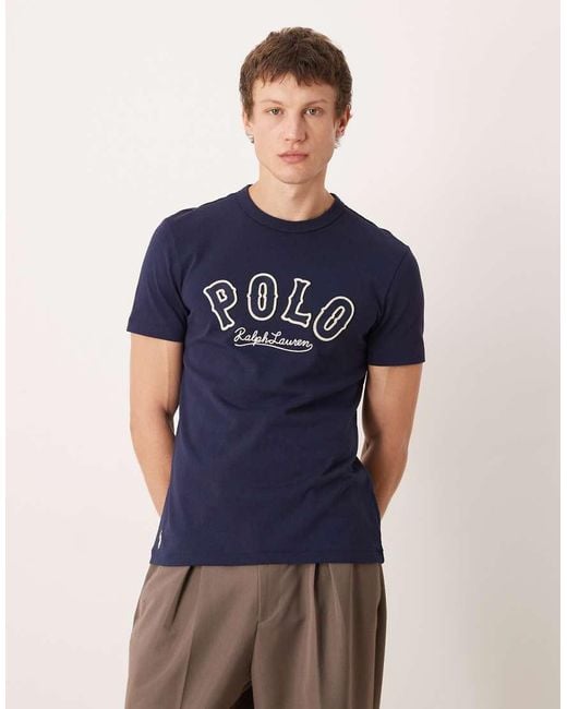 Polo Ralph Lauren Blue Large Logo Custom Fit T-Shirt
