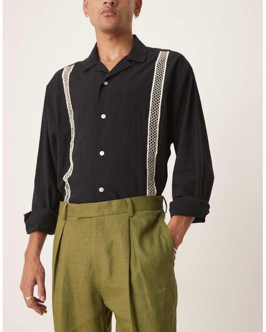 ASOS Green Premium 100% Linen Tapered Suit Trousers for men