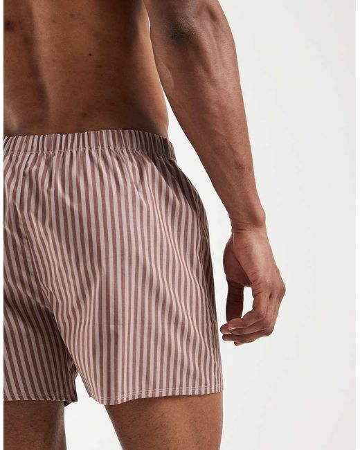 ASOS Brown 2 Pack Woven Boxers for men