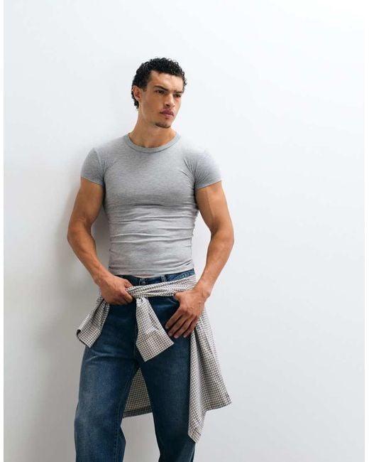 Collusion Blue Shrunken Tshirt for men