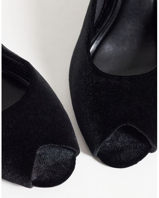ASOS Black Navigate Peep Toe Wedges