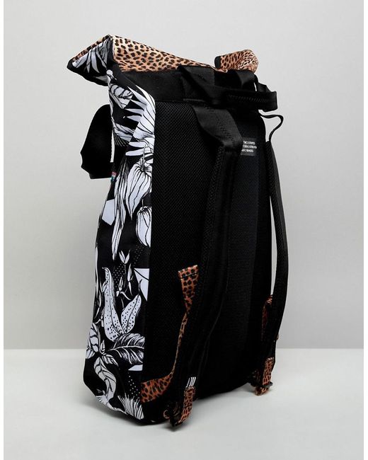 adidas Originals Roll Top Printed Backpack in Black | Lyst
