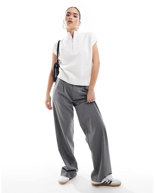 Brave Soul Oversized Tanktop Met Rits in het Gray