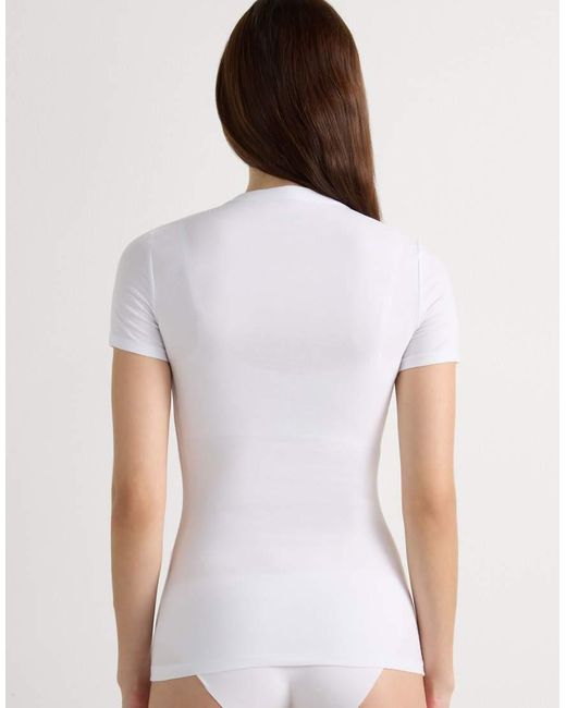 Intimissimi White Short-Sleeved Stretch Top