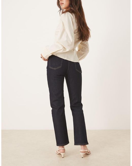 ASOS Natural High Rise Slim Straight Ankle Grazer Jean