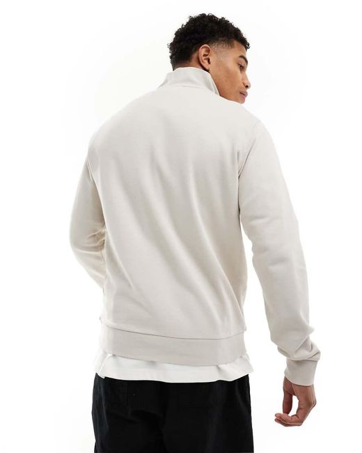 Lyle & Scott White Icon Logo Loopback Quarter Zip Sweatshirt for men
