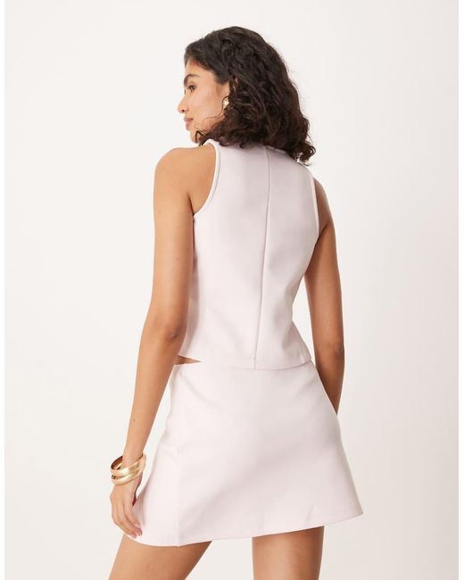 ASOS White Co-ord Button Down Halterneck Waistcoat
