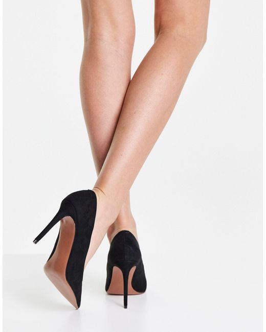 ASOS Brede Pasvorm - Penza - Puntige Pumps Met Hoge Hak in het Zwart - Lyst