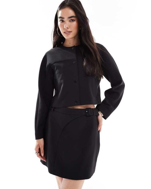French Connection Blue Azra Tailored Mini Skirt