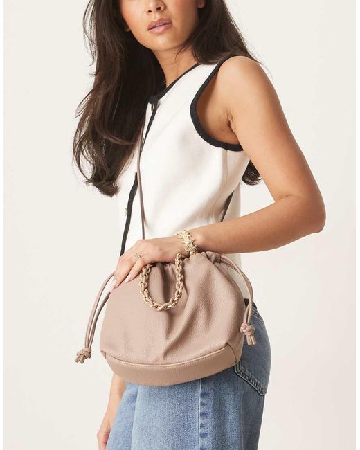 Accessorize Natural Drawstring Mini Crossbody Bag