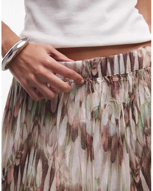 AllSaints Multicolor Danae Distressed Ruffle Printed Midi Skirt