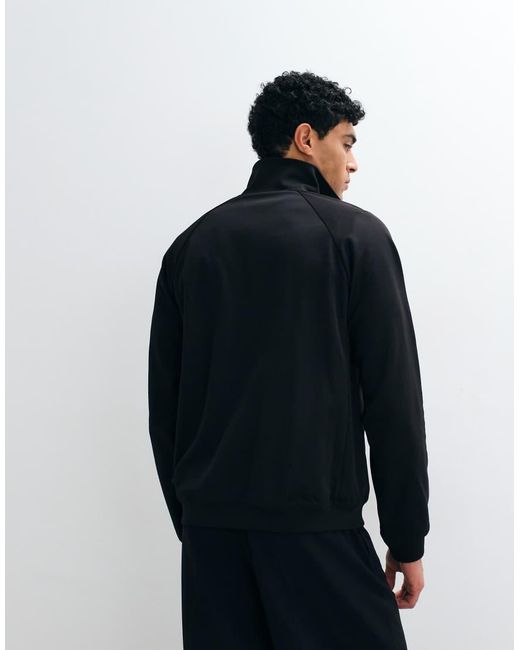 ARKET Black Cotton Rich Half Zip Funnel Neck Sweatshirt for men