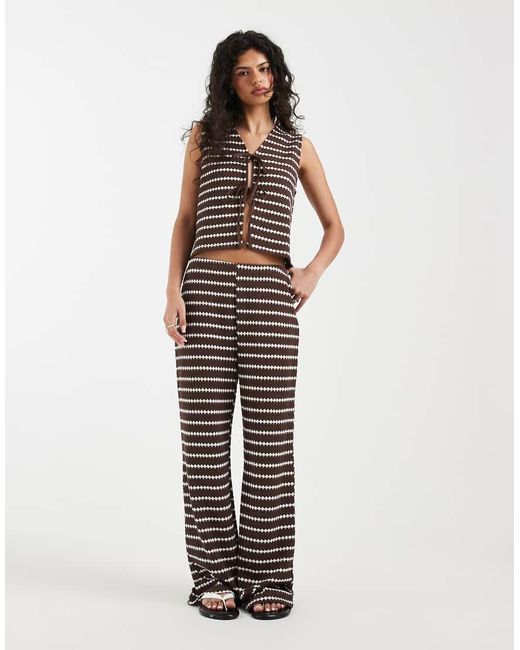 ONLY White Knit Wide Leg Trouser Co-ord