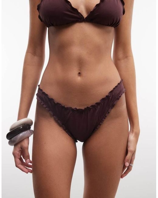 Weekday Red Frilly Bikini Bottoms