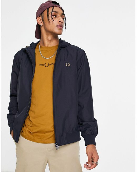 Fred Perry Bentham Hooded Jacket in Navy (Blue) for Men - Lyst