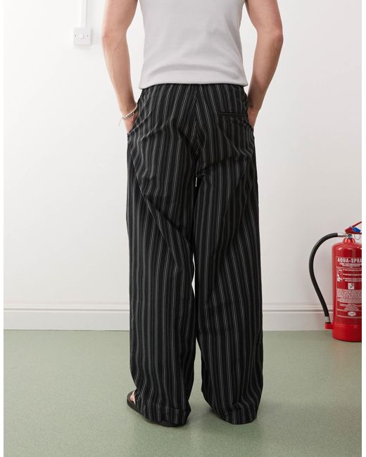 Weekday White Loose Fit Trousers for men