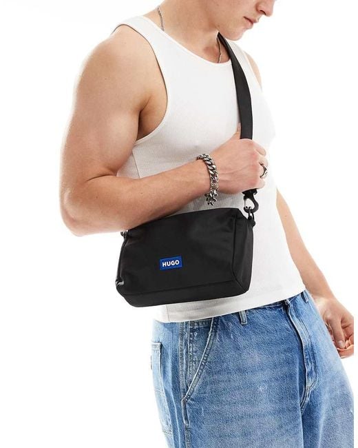 HUGO BLUE クロスボディバッグ ロゴ ししゅう ユニセックス HUGO Logo Crossbody Bag in Blue for Men | Lyst UK