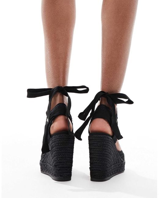 Stradivarius Black Crochet Wedge