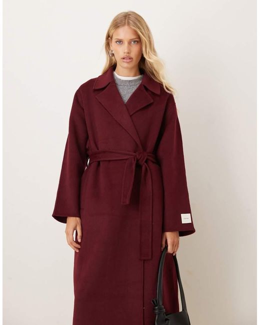 Calvin Klein Red Wool Trench Coat