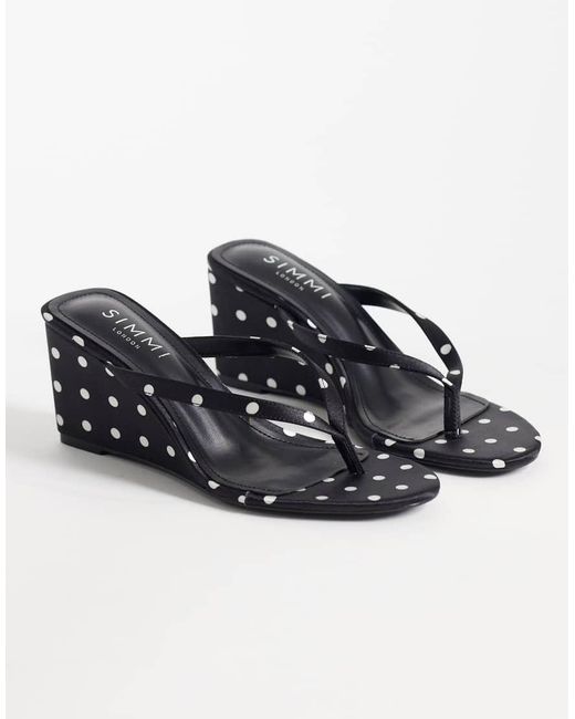 SIMMI White Simmi London Wedge Toe Thong Sandals