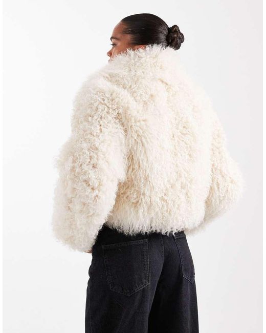 Urbancode Natural Shearling Cropped Chubby Jacket