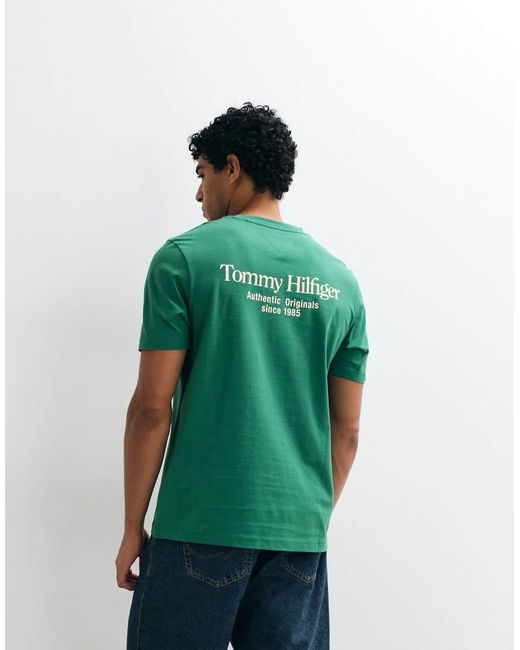 Tommy Hilfiger Green Boxy Fit Logo T-Shirt for men
