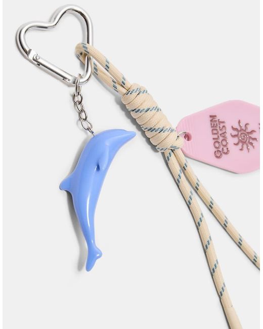 Stradivarius Pink Dolphin Charm Key Ring