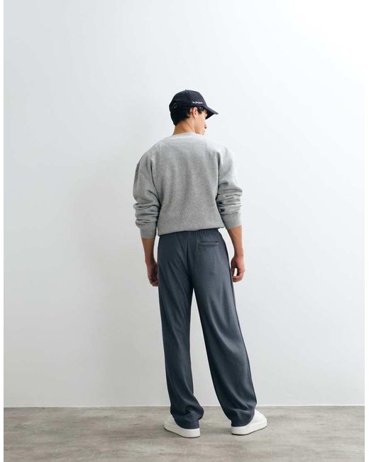 ASOS Gray Wide Leg Pleated jogger for men