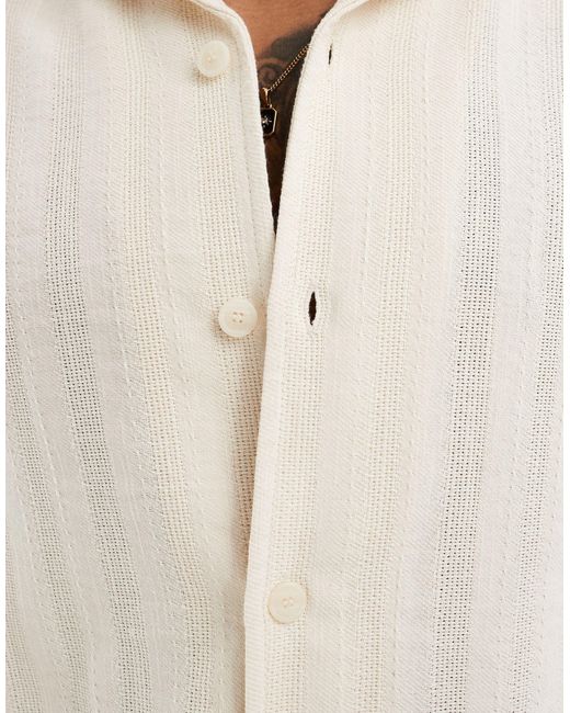 Pull&Bear White Textured Shirt for men