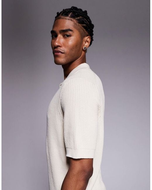Boss Gray Knitted Polo for men