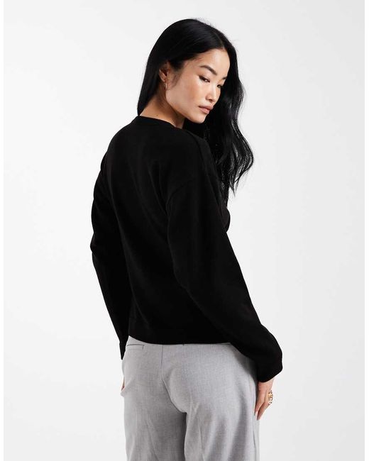 ASOS Black Fine Knit Sculpted Cardigan With Frog Closures