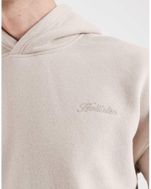 Hollister Natural Oversized Mini Logo Hoodie for men