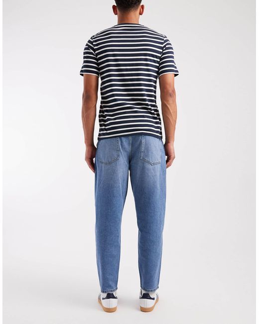 ASOS Blue Relaxed Tapered Jeans for men