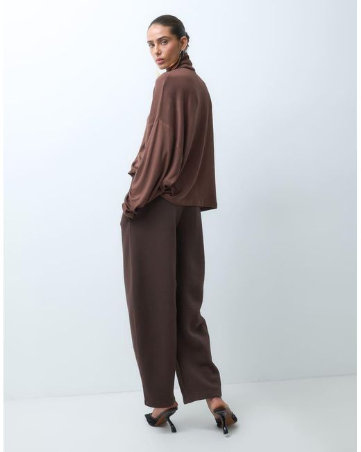 ASOS Brown Barrel Leg Brushback Joggers