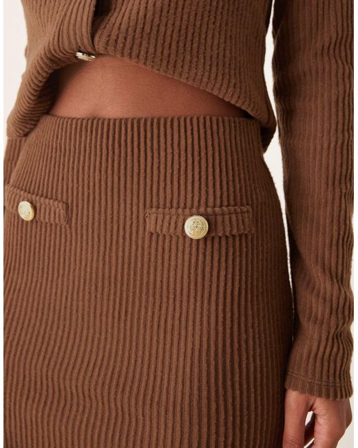 ASOS Brown – angerauter, gerippter minirock