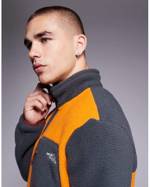 The North Face Orange Yumiori Full Zip Colourblock Fleece for men