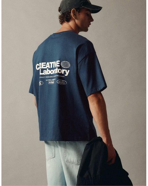 T-shirt graphique creative laboratory Pull&Bear pour homme en coloris Blue
