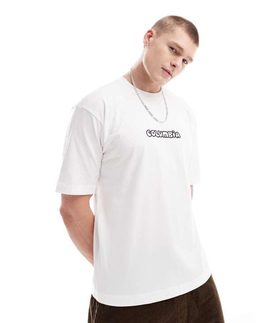 Columbia White Hike Happiness Ii Back Print Graphic Logo T-Shirt for men