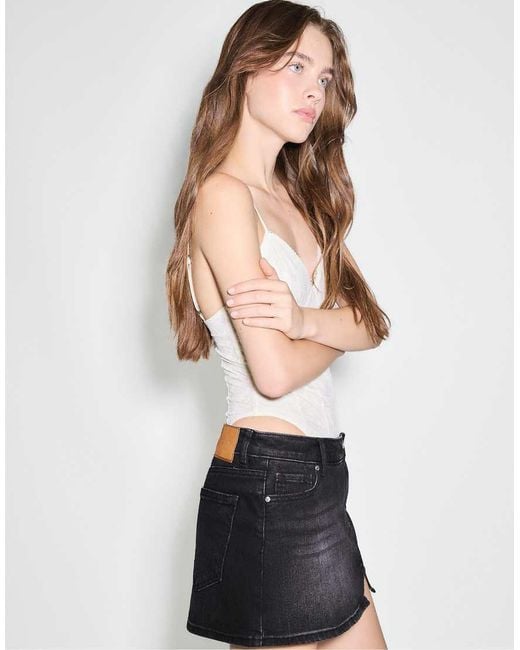 Stradivarius White Mini Crossover Skort