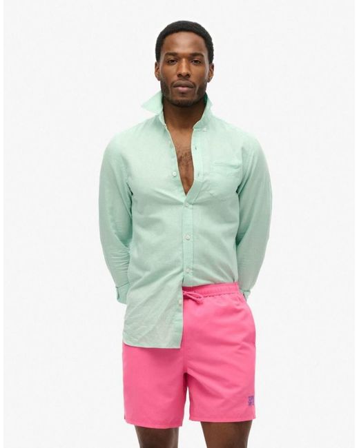 Superdry Pink Essential 17-Inch Swim Shorts for men