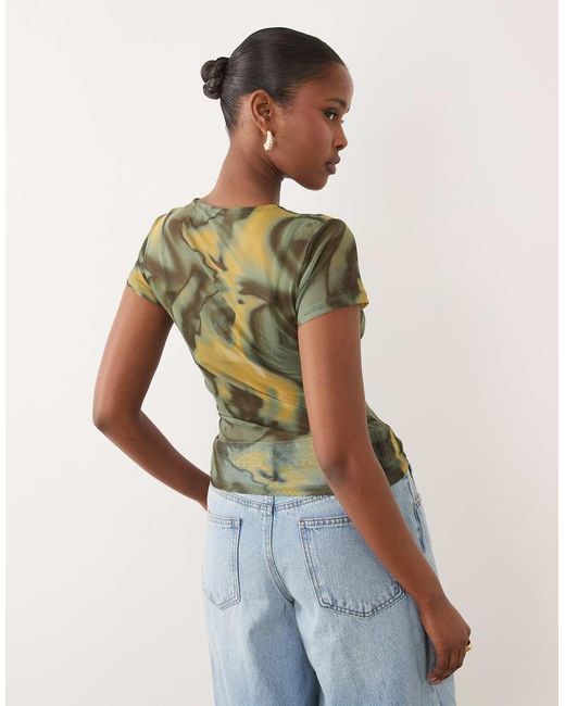 ASOS Green Sheer Mesh Baby Tee