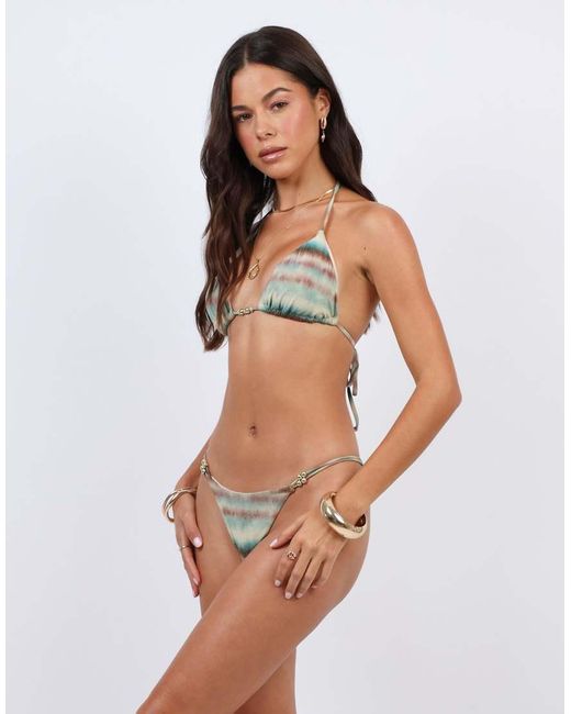 SIMMI Brown Tie Dye Triangle Bikini Top