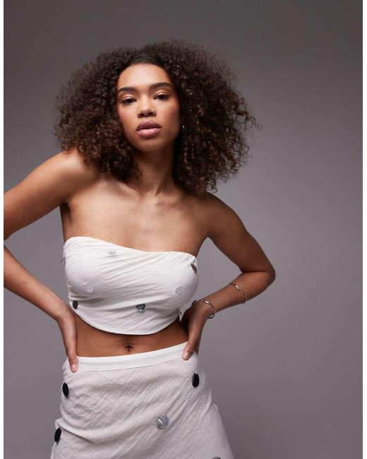 Top A Fascia Con Paillettes Applicate di emory park in White